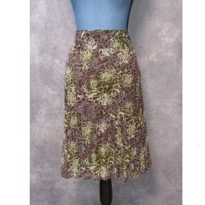Axcess Liz Claiborne Purple Brown Chiffon Skirt 14